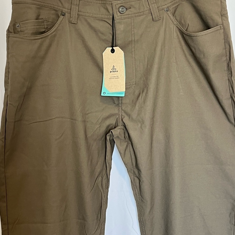 Prana Stretch Brion Slim Straight Hiking Pants Slate Green Men's 40x32 NWT's - Picture 5 of 5